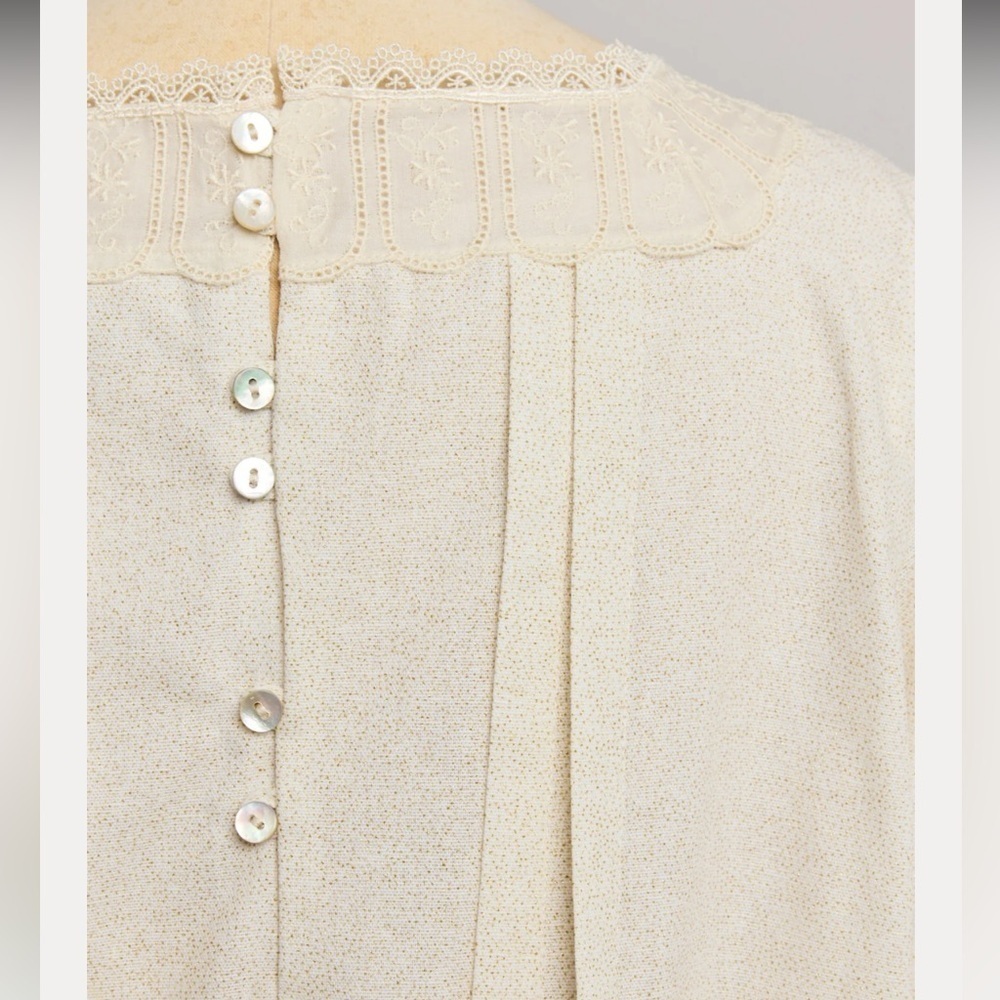 Strawberries and Cream CUSTARD DRESS CREAM IN GOLD GLITTER 10Y NWT - Picture 5 of 9